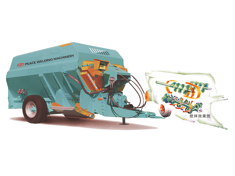 臥式固定牽引兩用式動物飼料攪拌機(jī)